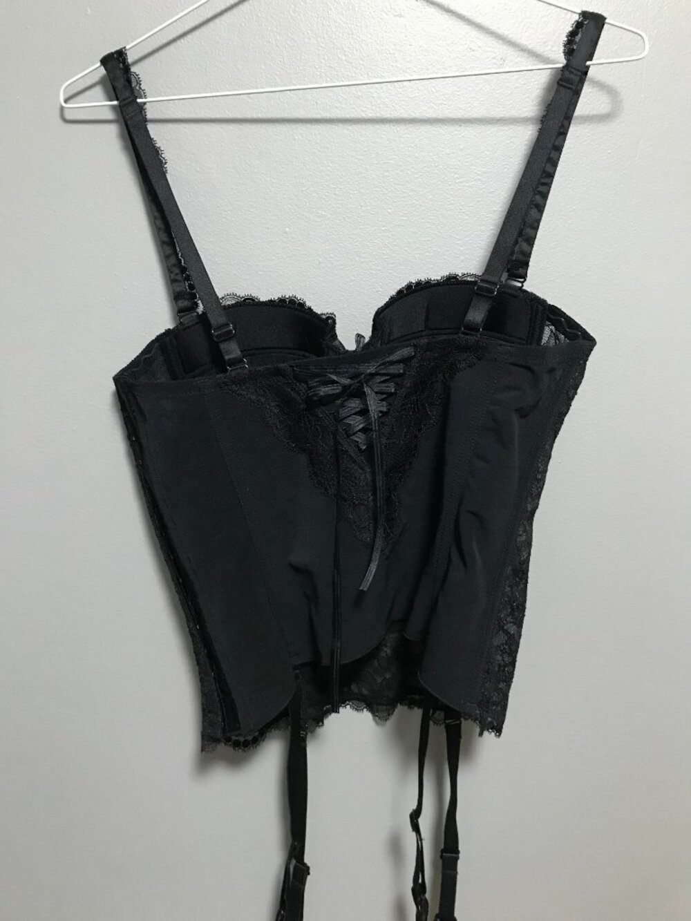 Goth Victorian Corset Bustier lot XS Black Burgundy Velvet Satin Chantelle Senza - Picture 6 of 12